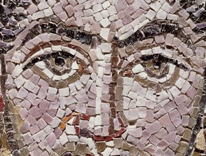 Kejsar Justinianus I (483-565) c.547 AD (mosaik) (detalj av 140283)